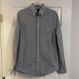 Men’s Dark Grey/White Striped Lauren Ralph Lauren Dress Shirt